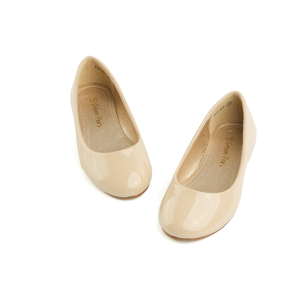 Girl's Comfortable Slip on Ballerina Flats - NUDE PAT - 4
